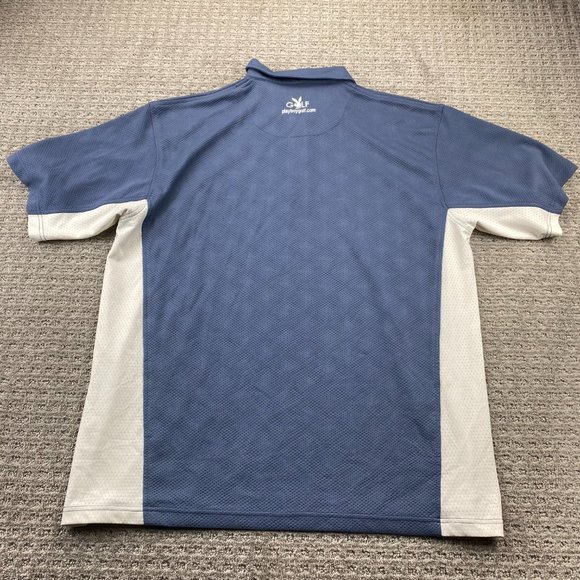 Playboy Golf Polo Shirt Men Extra Large XL Blue White Mesh Breathable Outdoor - Picture 9 of 14